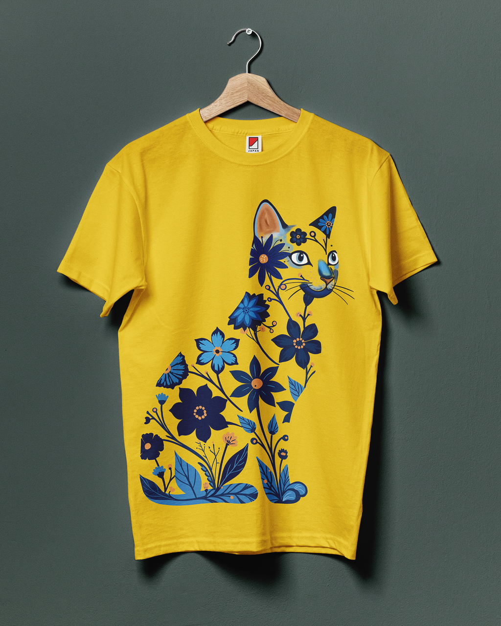 Floral Cat Art T-Shirt Unisex