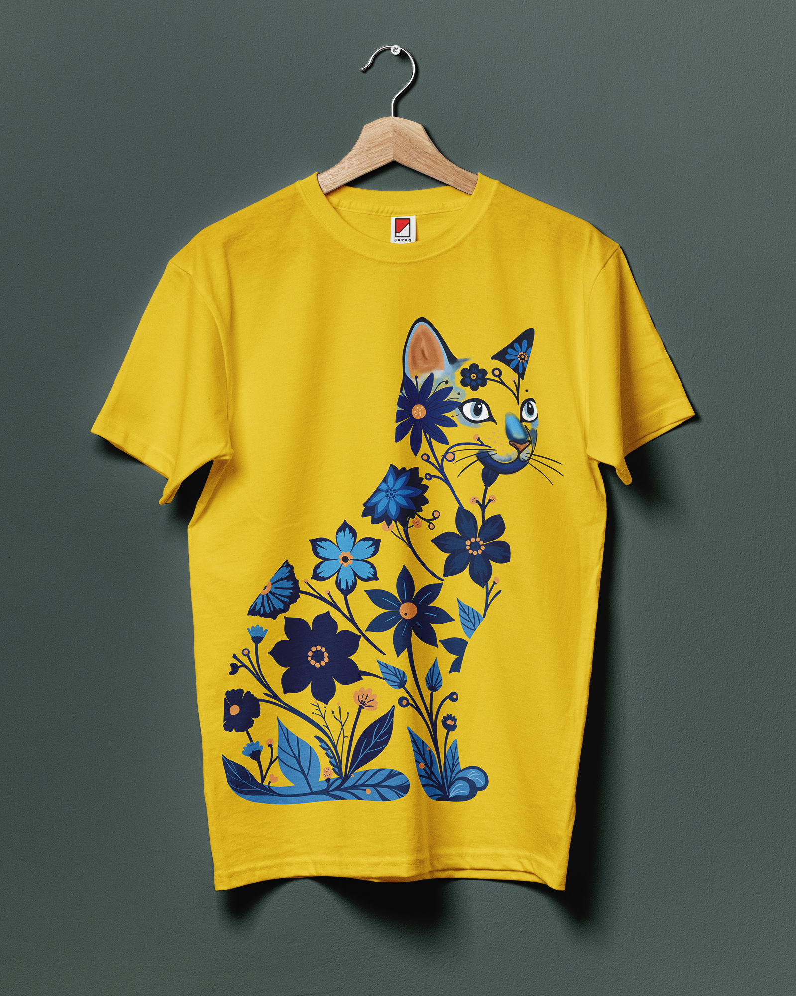 Floral Cat Art T-Shirt Unisex