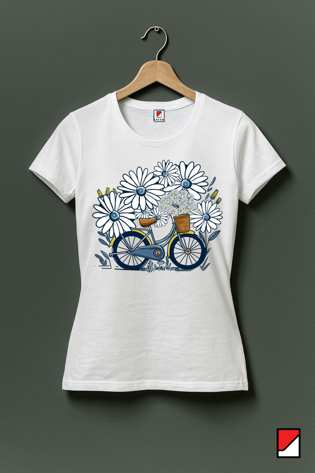 Floral bicycle graphic T-Shirt