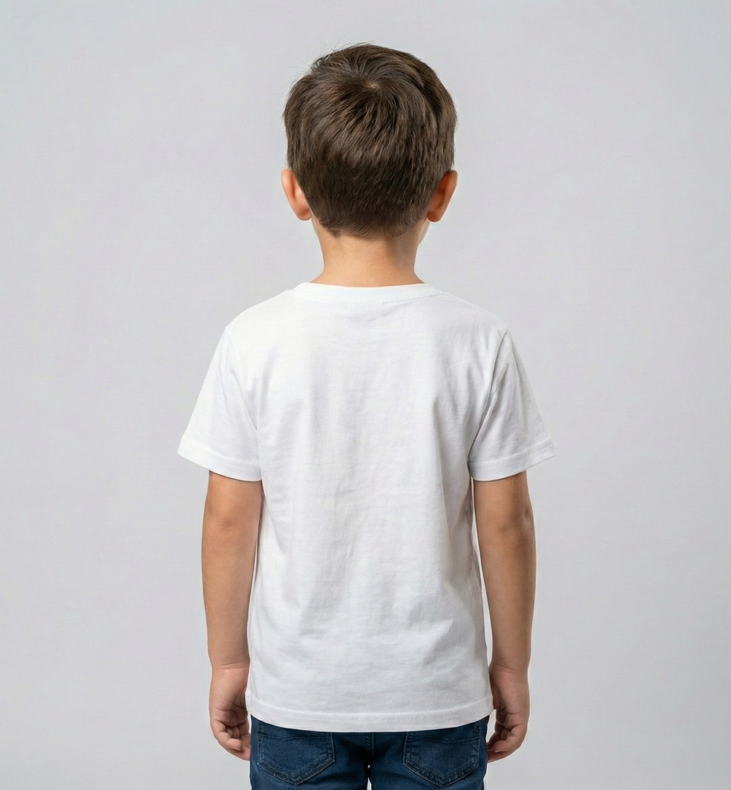 Kids Happy Holi T-Shirt | Cute Color Splash Holi Hai Print | White Festival Tee