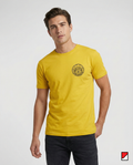 Men Yellow Cotton Printed Round Neck T-Shirt