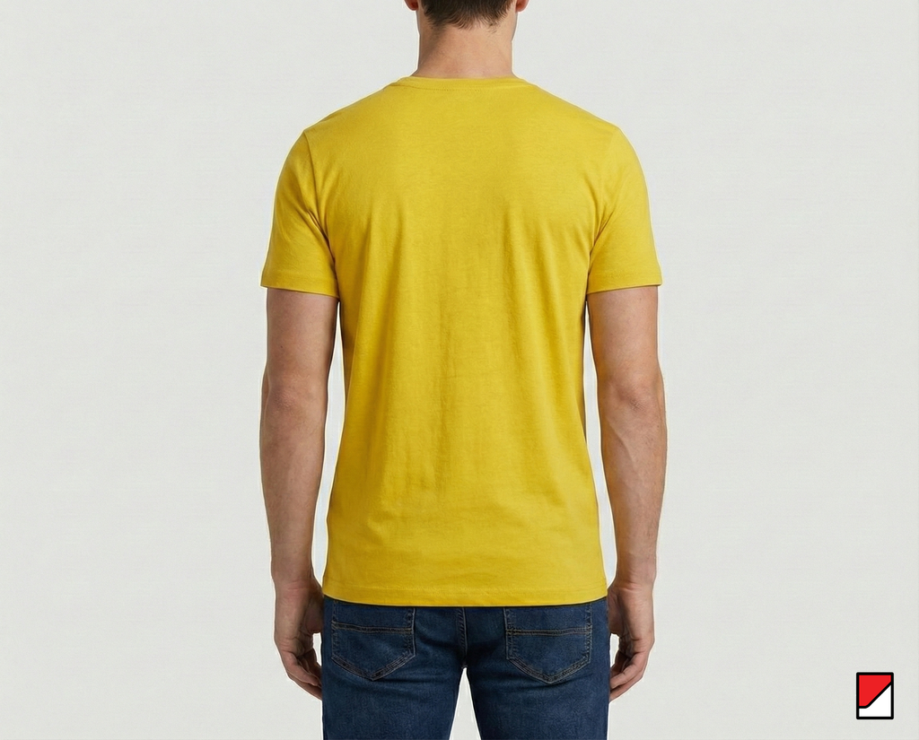 Men Yellow Cotton Printed Round Neck T-Shirt