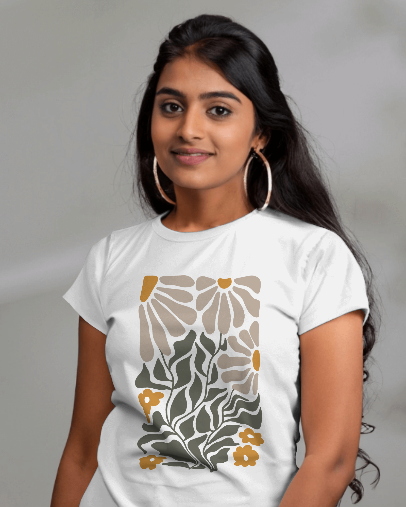 Floral print tshirt female