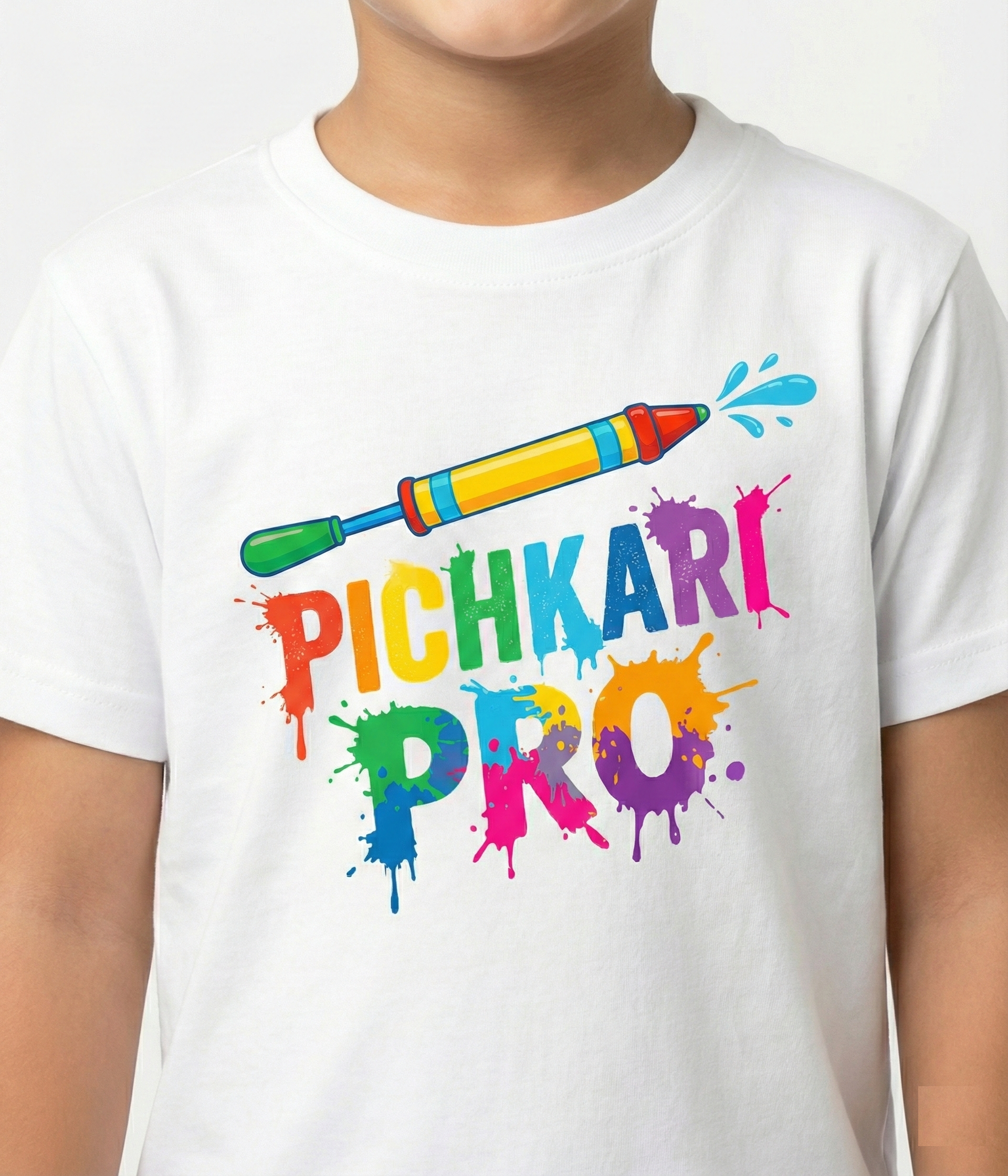 Pichkari Pro Kids Holi T-Shirt – Color Splash Festival Tee for Boys & Girls