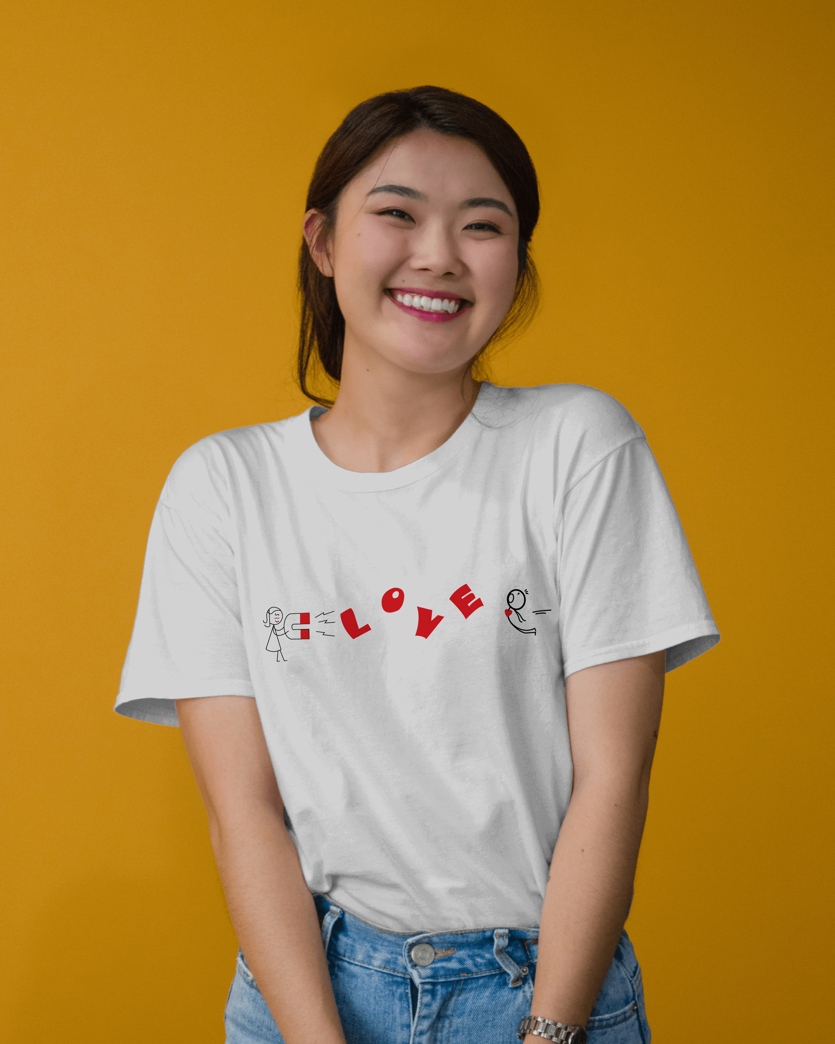 Love magnet white tshirt