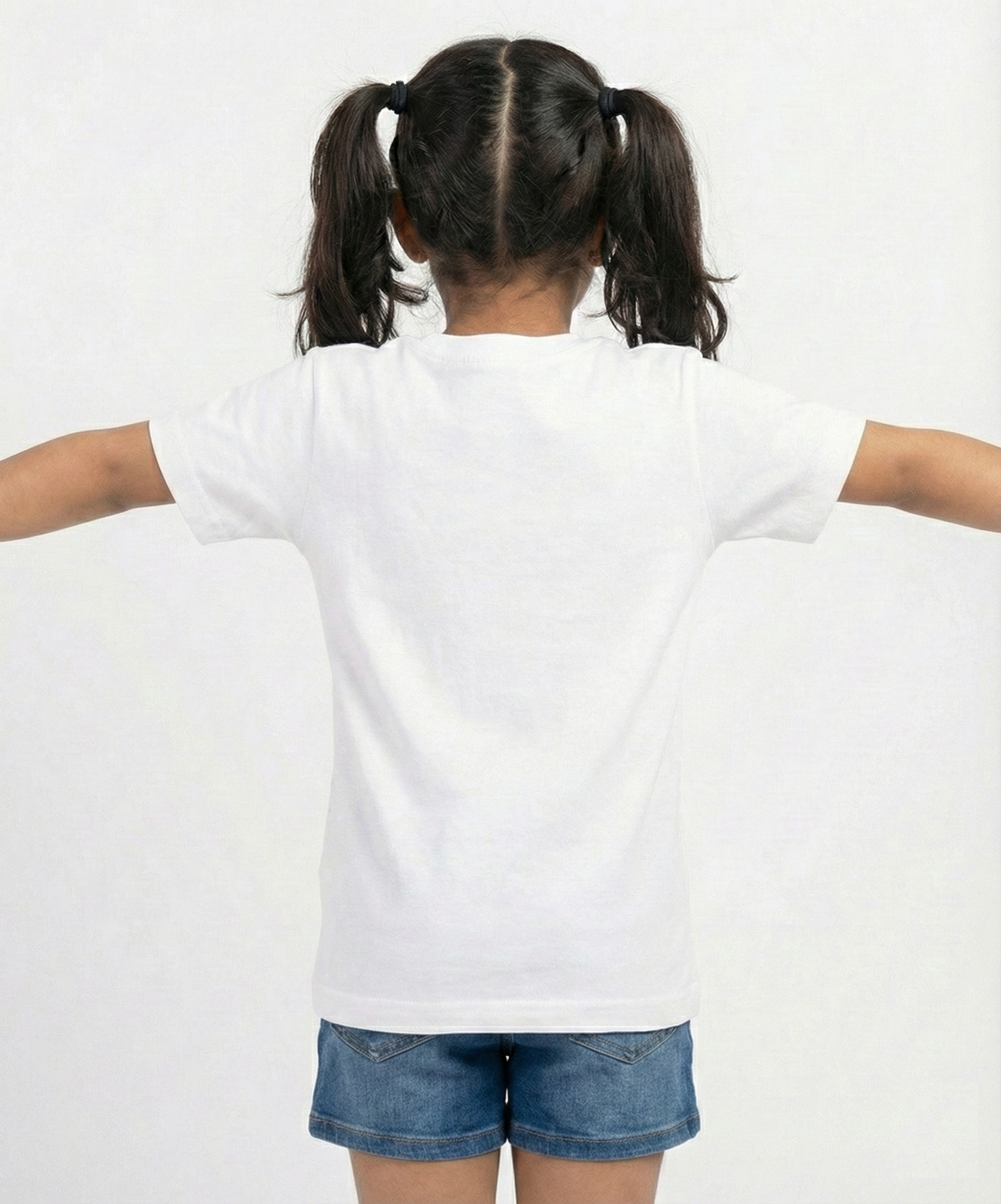 Happy Holi Holi Hai Kids Girls White Cotton T-Shirt | Cute Festival Printed Tee for Girls