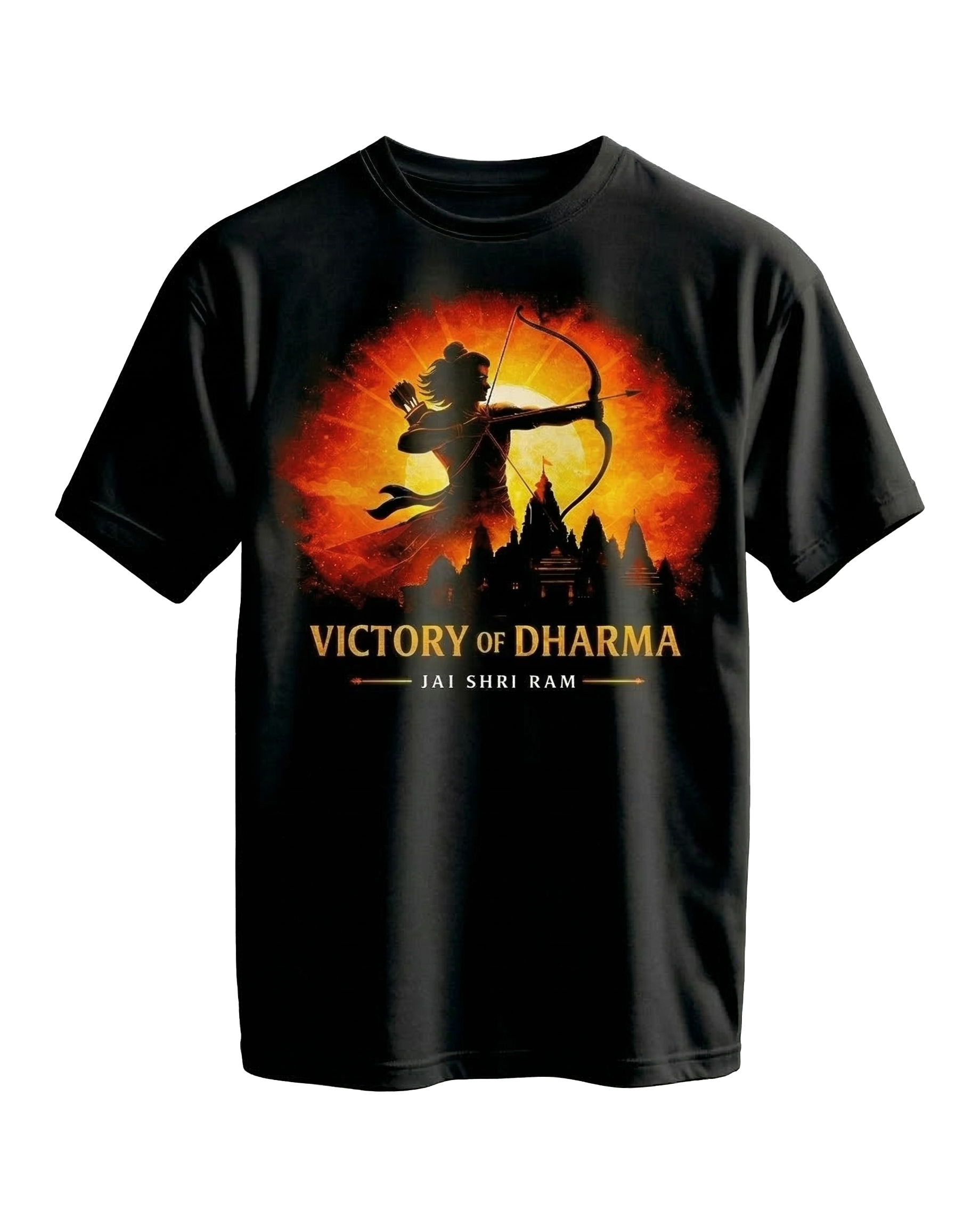 Victory of Dharma – Jai Shri Ram Graphic T-Shirt for Men | Premium Black Cotton Tee