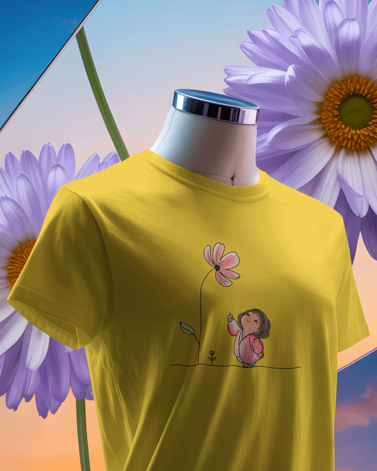 Baby pointing flower Tshirt Unisex